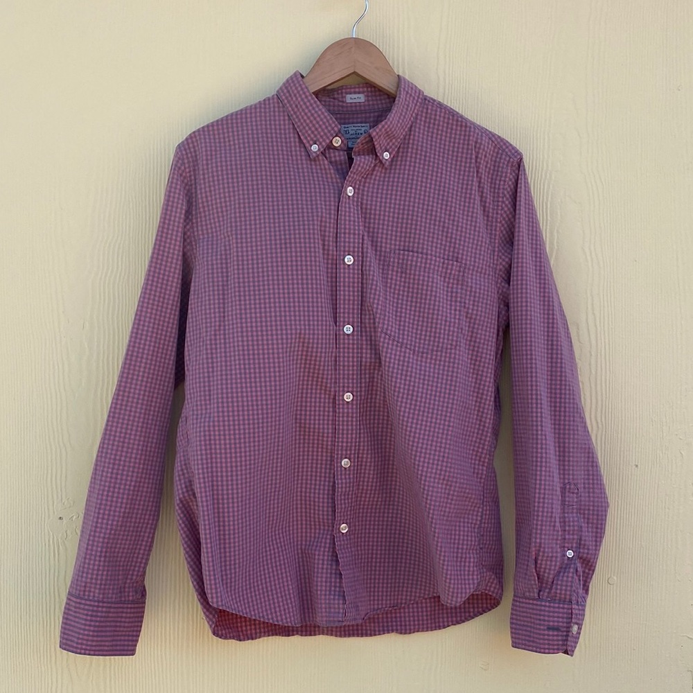 J Crew Long Sleeve Button up in Pink Size L Slim